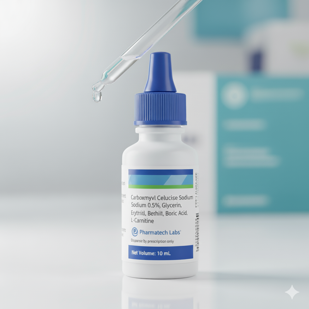 Carboxymethyl Cellulose Sodium 0.5%, Glycerin, Erythritol, Boric Acid, L-Carnitine